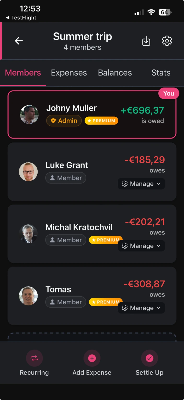 ShareCost - Balances